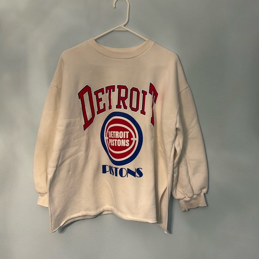 Oversized White Detroit Sweater